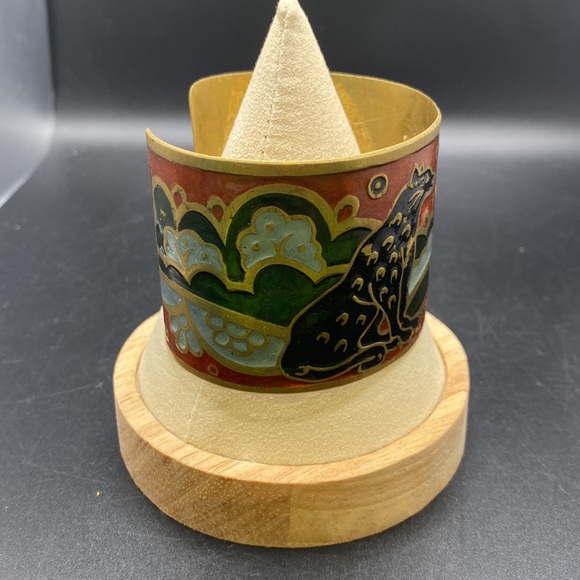 Enameled Brass Cuff Bracelet - Picture 4 of 9